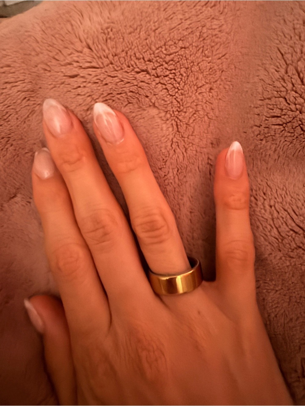 Oura Polished Gold Wide Band Ring for Women